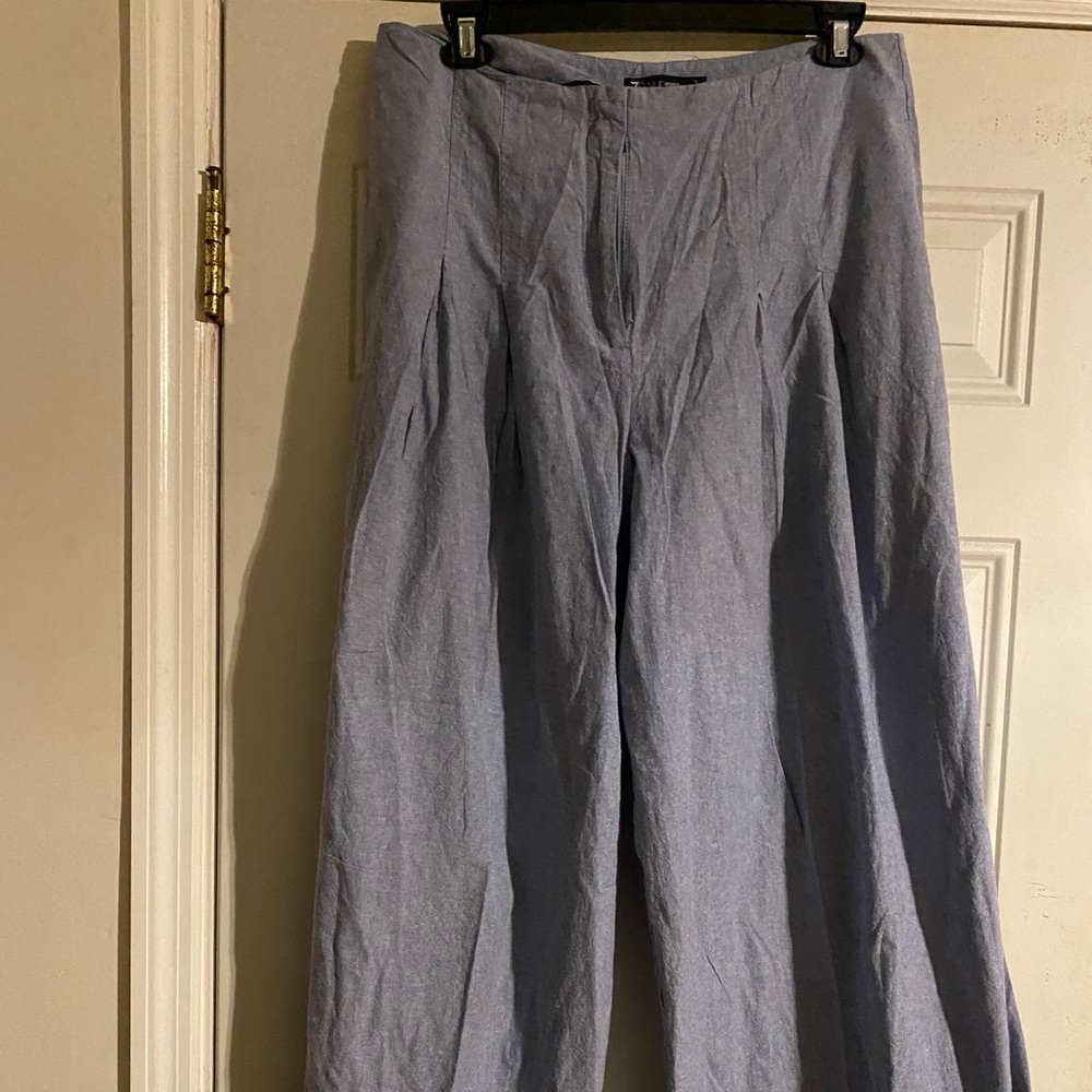 Wide leg denim pants